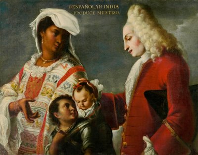 Spaniard and Indian Produce a Mestizo, c.1715 by Juan Rodríguez Juárez